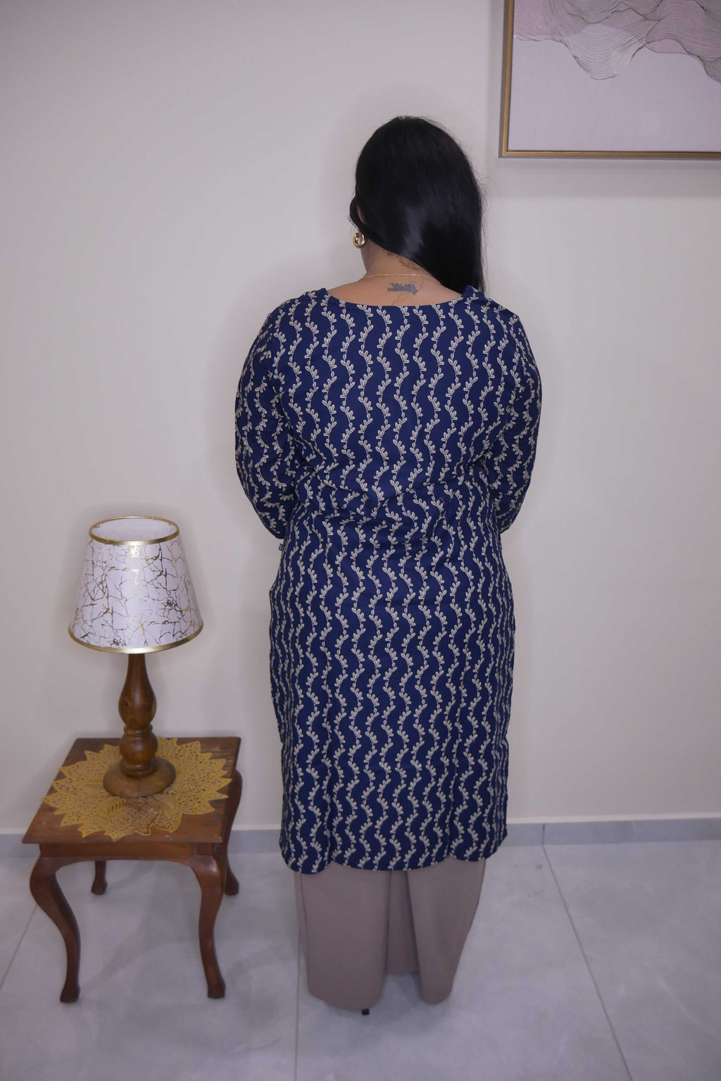 Geometric Print Straight Cut Kurthi – Butterflies Trends