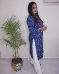 Black & White Geometric Print A-Line Kurthi