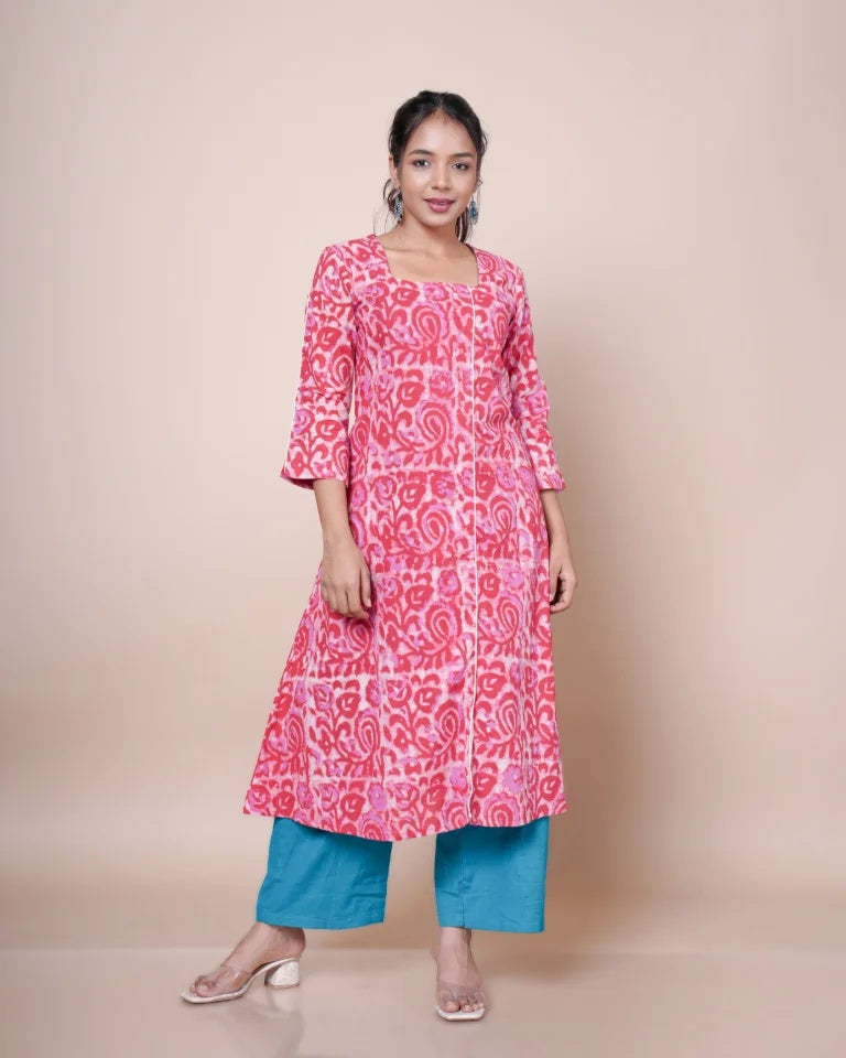 Riaza Hand Block Dabu Cotton A Line Umbrella