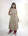 Tishaa Hand Block Kalamkari Cotton A-Line Umbrella