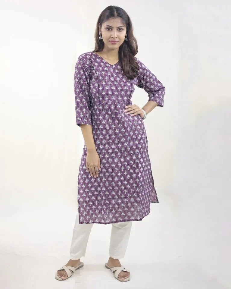 Elaaya Kantha Cotton Kurti