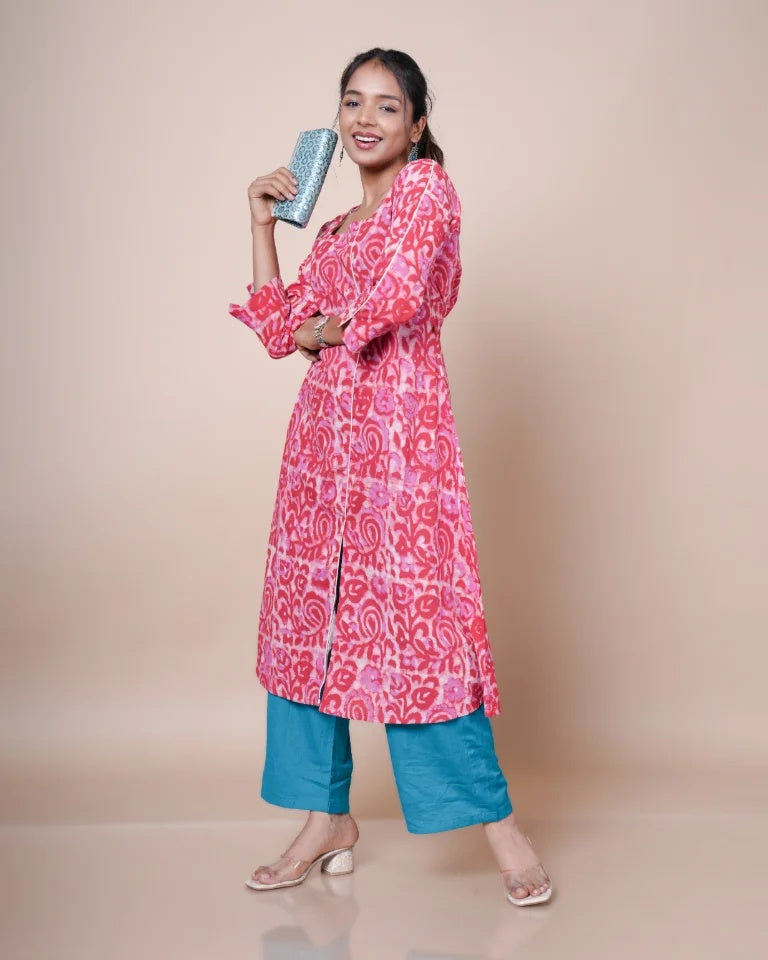 Riaza Hand Block Dabu Cotton A Line Umbrella