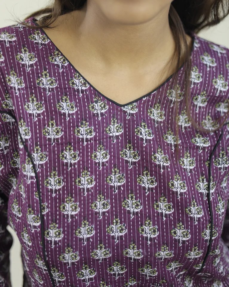 Elaaya Kantha Cotton Kurti